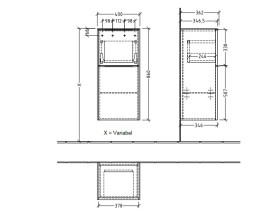 Шкафчик для ванной Villeroy & Boch Subway 3.0 40х36,2 см петли справа ДСП северный дуб/ручка вулканический черный C59501VJ