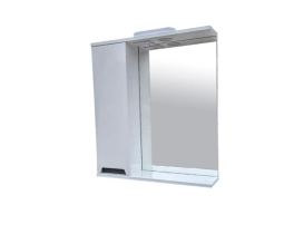 Шафка для ванної Vivia Амалія 55 L з дзеркалом 55х18 см ліва з підсвічуванням МДФ/ДСП біла А0033296