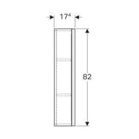 Шкафчик подвесной Geberit Acanto 45х82 см с одной дверью ДСП черный матовый/глянцевое стекло 500.639.16.1