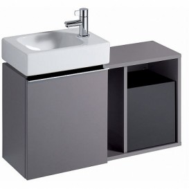 Шафка підвісна Geberit iCon 37х40 см з багатофункціональним ящиком ДСП/оргскло платиновий/високоглянцеве покриття 840139000