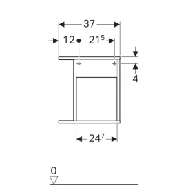 Шкафчик подвесной Geberit iCon 37х40 см с многофункциональным ящиком ДСП/оргстекло белый/матовое покрытие 841237000