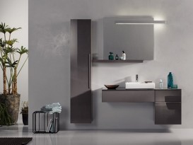 Шафка підвісна Geberit iCon 45х60 см з двома висувними ящиками ДСП платиновий/високоглянцеве покриття 840047000