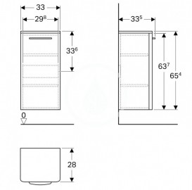 Шкафчик подвесной Geberit Selnova Square 33x33,5 см ДСП белый 500.181.01.1