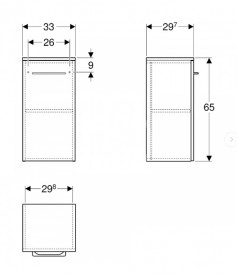 Шафка підвісна Geberit Selnova Square 33х29,7 см ДСП світлий горіх 501.275.00.1