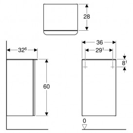 Шафка підвісна Geberit Smyle Square 36х32,6 см петлі зліва ДСП білий глянець 500.360.00.1