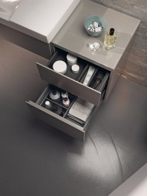 Шкафчик подвесной Geberit Xeno² 45х51 см с двумя выдвижными ящиками ДСП серый/матовое покрытие 500.504.00.1