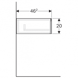 Шафка підвісна Geberit Xeno² 58х20 см з одним висувним ящиком ДСП білий/високоглянцеве покриття 500.507.01.1