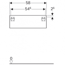 Шкафчик подвесной Geberit Xeno² 58х20 см с одним выдвижным ящиком ДСП серый/меламин древесная структура 500.507.43.1