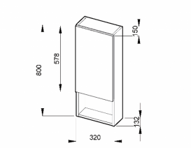 Шкафчик подвесной Jika Lyra Plus однодверный левый белый H4531710383001