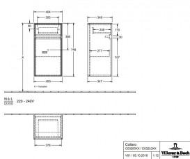 Шкафчик Villeroy & Boch Collaro 40,4x74,8х34,9 см петли слева с подсветкой ДСП матовый белый C032L0MS
