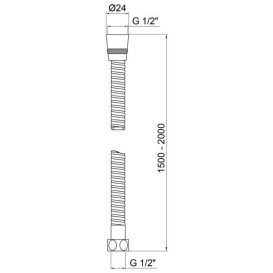 Шланг для душа Kroner KRM C600 150-200 см нержавеющая сталь хром CV023628