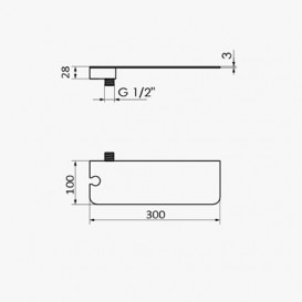 Шланговое підключення GRB in Cool Black з утримувачем для душу і полицею чорний матовий 00070012