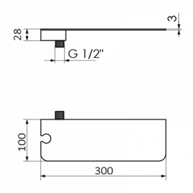 Шлангове підключення GRB in Cool з власником лійки і полицею латунь поліроване золото 00070015