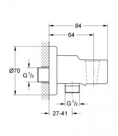 Шлангове підключення Grohe QuickFix Vitalio Universal з тримачем хром 26962001