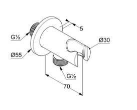 Шлангове підключення Kludi A-Qa з тримачем для душу брошурований нікель PVD 65567N500