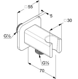 Шлангове підключення Kludi A-Qa з тримачем для душу хром 655680500