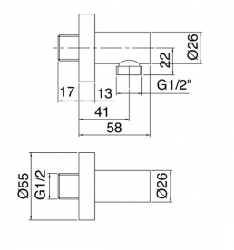 Шланговое підключення Treemme 1/2 хром RTGA123CC