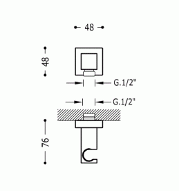 Шланговое підключення Tres з утримувачем для душу хром 00618201