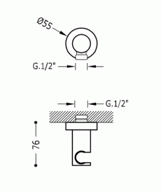 Шланговое підключення Tres з тримачем для душу хром 20518201