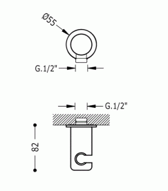 Шланговое підключення Tres з тримачем для душу хром 02418201