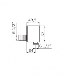 Шланговое під'єднання GRB Hidromasaje латунь хром 094104