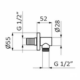 Шланговое під'єднання GRB Hidromasaje TE латунь хром 094105