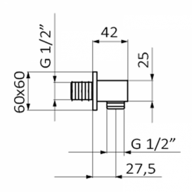 Шланговое під'єднання GRB Hidromasaje Rec латунь хром 094106