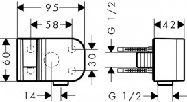 Шланговое подсоединение Hansgrohe Axor One с держателем для душа матовый белый 45723700