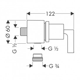Шлангове підключення Hansgrohe Axor Citterio із запірним вентилем шліфований чорний хром 39882340