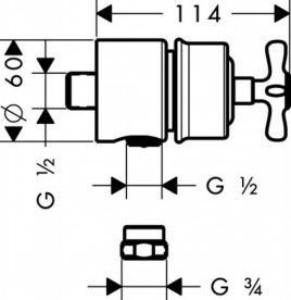 Шланговое подсоединение Hansgrohe Axor Montreux Stop с запорным вентилем шлифованный черный хром 16882340