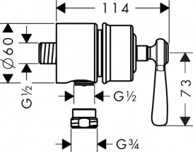 Шлангове підключення Hansgrohe Axor Montreux Stop із запірним вентилем шліфований чорний хром 16883340