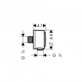 Шлангове підключення Hansgrohe Axor Montreux із клапаном зворотного струму шліфований чорний хром 16884340