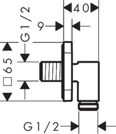 Шланговое подсоединение Hansgrohe Axor с обратным клапаном матовый белый 36739700