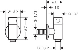 Шланговое подсоединение Hansgrohe Axor One с запорным клапаном полированное золото 48781990