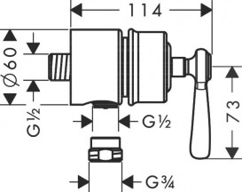 Шланговое подсоединение Hansgrohe Axor Montreux Fixfit Stop хром 16883000
