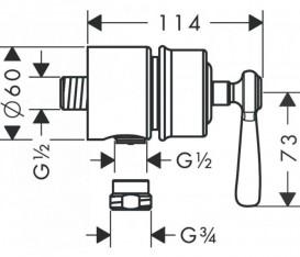 Шланговое під'єднання Hansgrohe Axor Montreux Fixfit Stop шліфований нікель 16883820