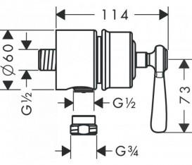 Шланговое подсоединение Hansgrohe Axor Montreux Fixfit Stop шлифованный никель 16883820