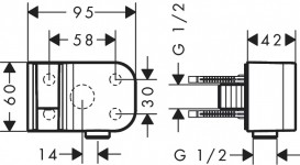 Шланговое подсоединение Hansgrohe Axor One с держателем хром 45723000