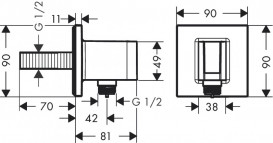 Шланговое подсоединение Hansgrohe FixFit E с держателем для душа пластик бронза шлифованная 26889140