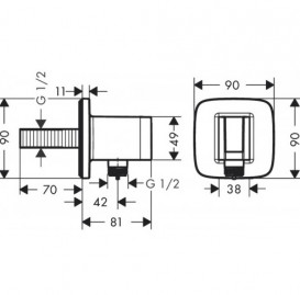 Шланговое подсоединение Hansgrohe FixFit Q с держателем для душа пластик полированное золото 26887990