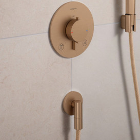 Шланговое подсоединение Hansgrohe FixFit Fine S с обратным клапаном бронза 28882140