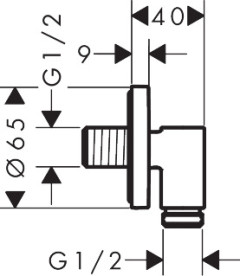 Шланговое подсоединение Hansgrohe FixFit Fine S с обратным клапаном белый матовый 28882700