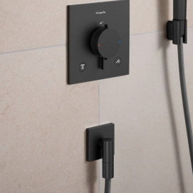 Шлангове підключення Hansgrohe FixFit Fine Е зі зворотним клапаном чорний матовий хром 28883340