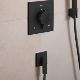 Шланговое подсоединение Hansgrohe FixFit Fine Е с обратным клапаном черный матовый 28883670