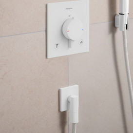 Шланговое подсоединение Hansgrohe FixFit Fine Е с обратным клапаном белый матовый 28883700