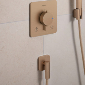 Шланговое подсоединение Hansgrohe FixFit Fine Q с обратным клапаном бронза 28884140