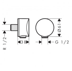 Шланговое під'єднання Hansgrohe FixFit матовий чорний 26453670