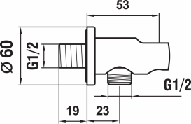 Шланговое під'єднання Jika Cubito-N з власником ручного душа хром H3631X00041521
