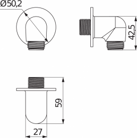 Шланговое під'єднання Jika Rio кутовий 1/2 