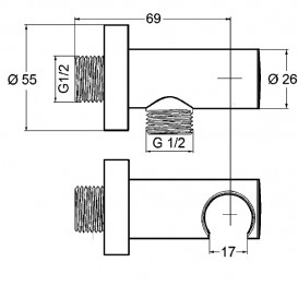 Шлангове з'єднання Kludi з тримачем для душу чорний матовий 6054739-00